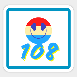 108 Smiley Face Logo Sticker